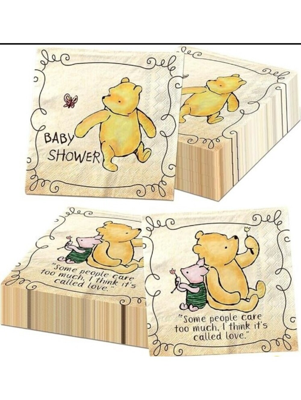 Classic Pooh Piglet Baby Shower Napkins 6 Packs Discontinued HTF NEW
